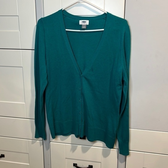 OLD navy. Green. Button up cardigan. Stretch. Medium. - Picture 1 of 4